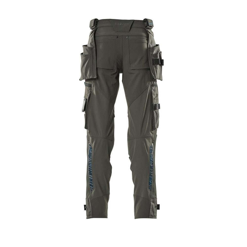 Broek met hangende zakken, stretchbroek, donker antraciet