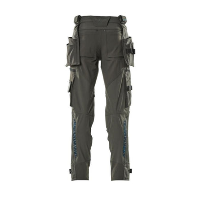 Broek met hangende zakken, stretchbroek, donker antraciet