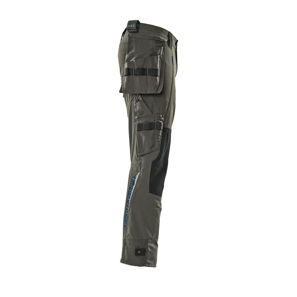 Broek met hangende zakken, stretchbroek, donker antraciet