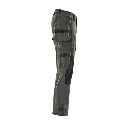 Broek met hangende zakken, stretchbroek, donker antraciet