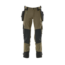 Broek met hangende zakken, stretchbroek, mosgroen