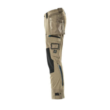 Broek met hangende zakken, stretchbroek, licht kaki