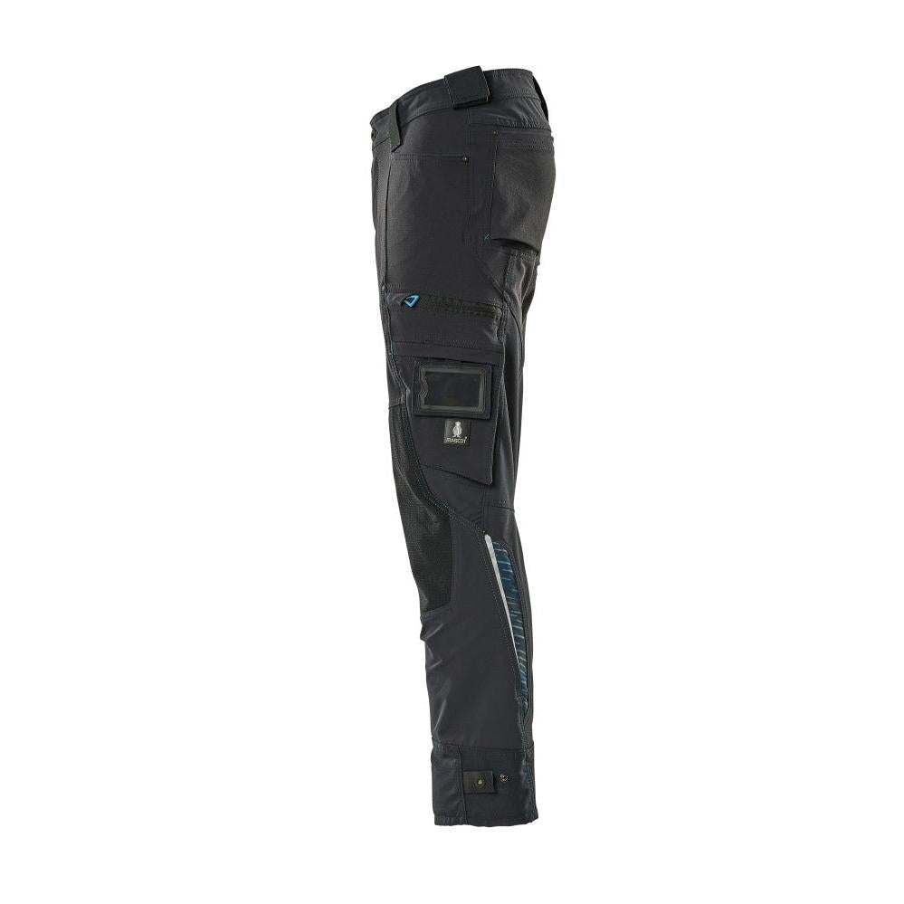 Broek met kniezakken van Dyneema, stretchbroek, zwart-blauw
