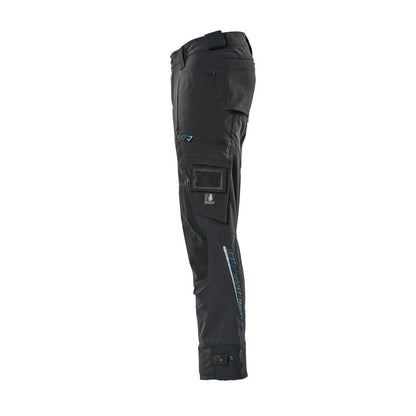 Broek met kniezakken van Dyneema, stretchbroek, zwart-blauw