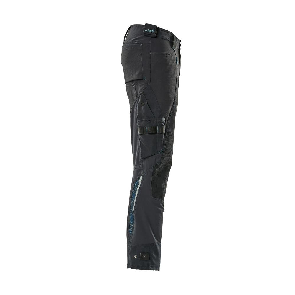 Broek met kniezakken van Dyneema, stretchbroek, zwart-blauw