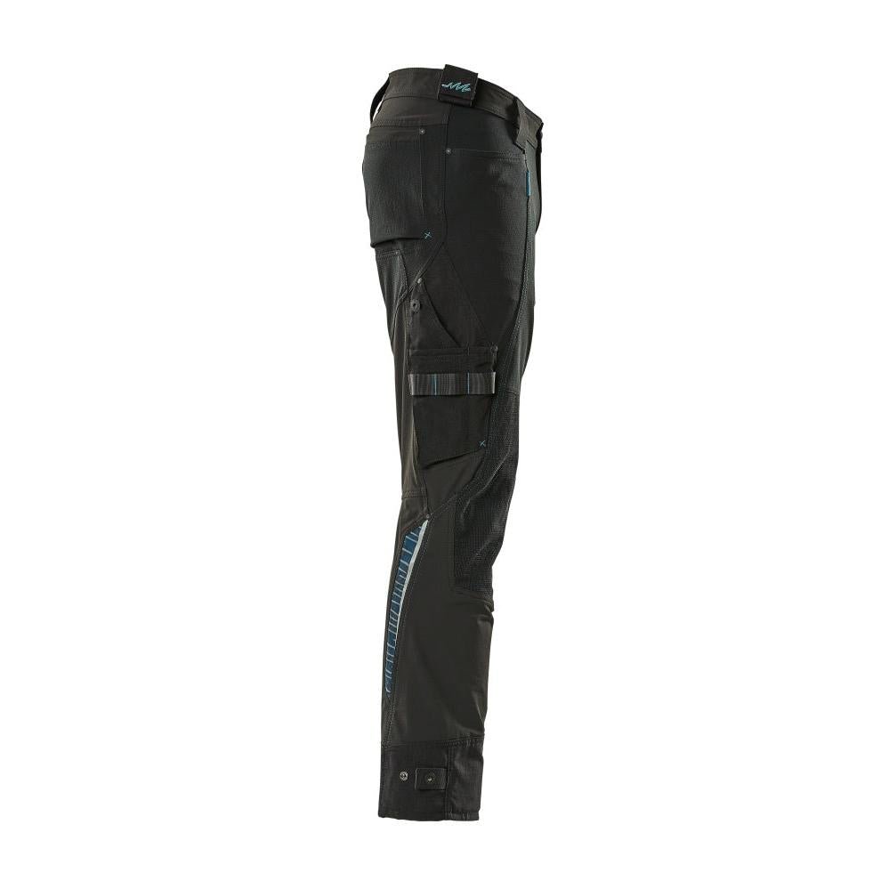 Broek met kniezakken van Dyneema, stretchbroek, zwart