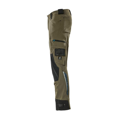 Broek met kniezakken van Dyneema, stretchbroek, mosgroen