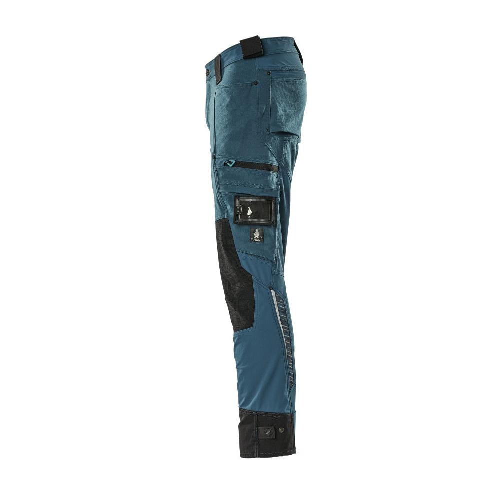 Broek met kniezakken van Dyneema, stretchbroek, donker petroleum