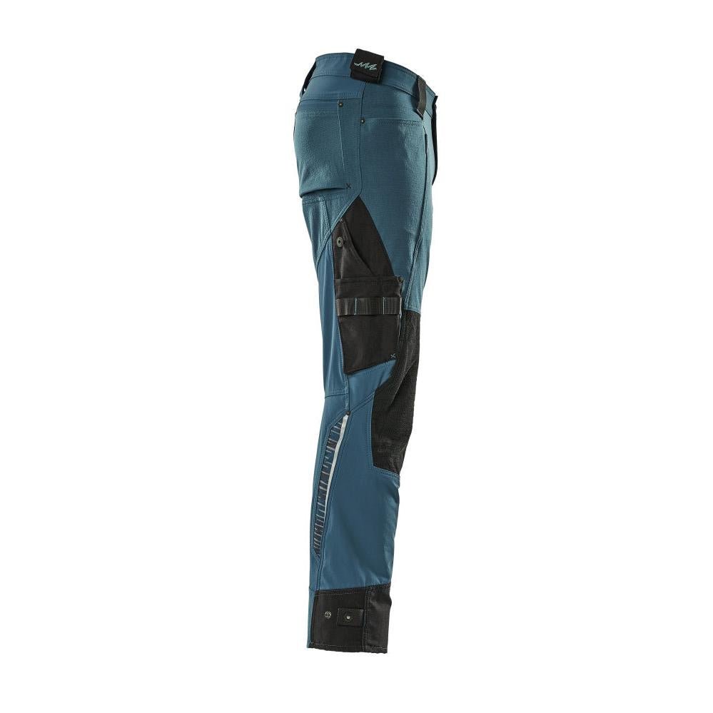 Broek met kniezakken van Dyneema, stretchbroek, donker petroleum