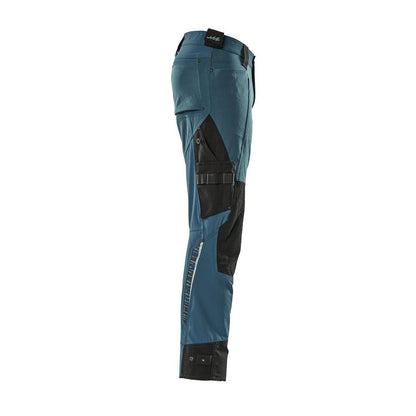 Broek met kniezakken van Dyneema, stretchbroek, donker petroleum