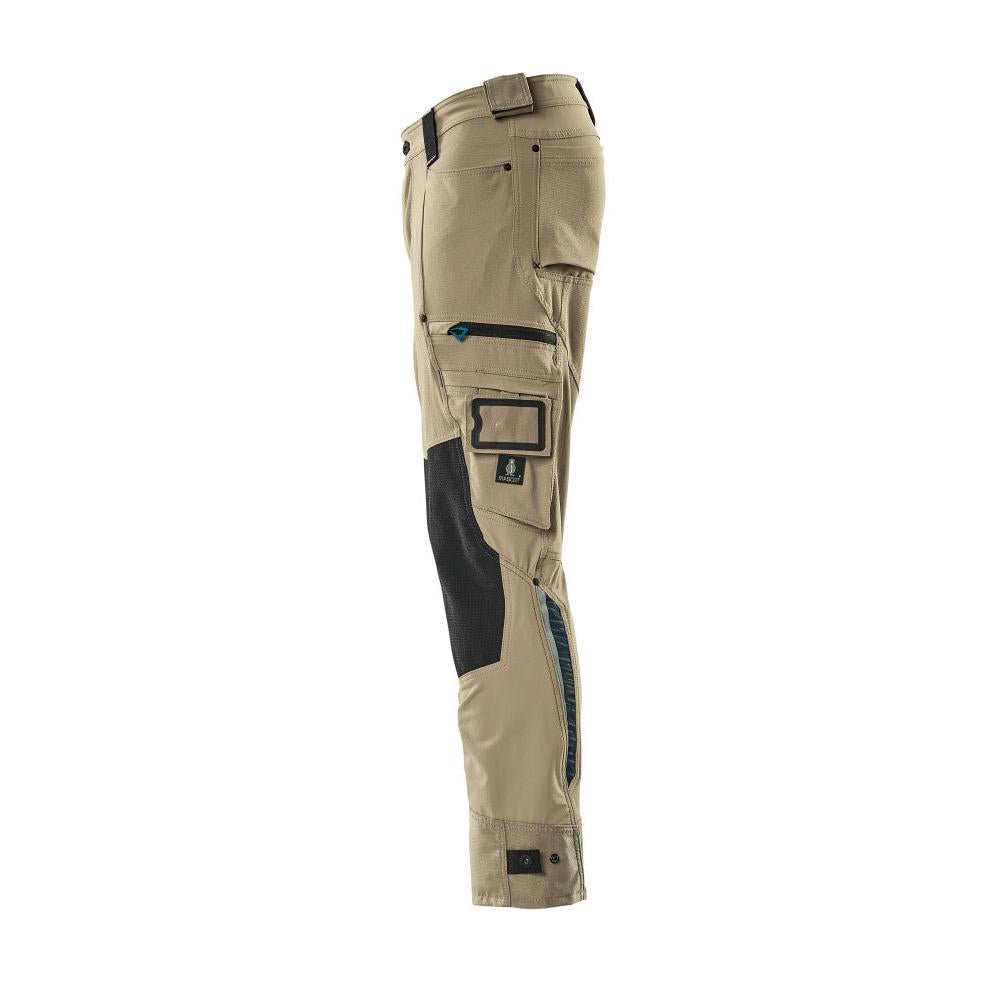 Broek met kniezakken van Dyneema, stretchbroek, licht kaki