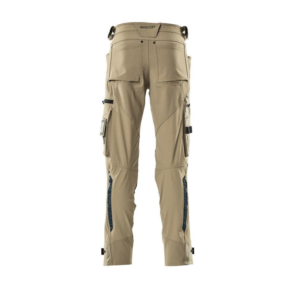 Broek met kniezakken van Dyneema, stretchbroek, licht kaki