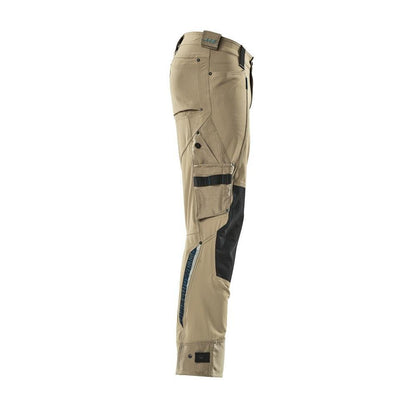 Broek met kniezakken van Dyneema, stretchbroek, licht kaki