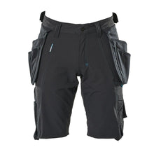 Shorts, afneembare hangende zakken, stretch werkbroek, zwartblauw