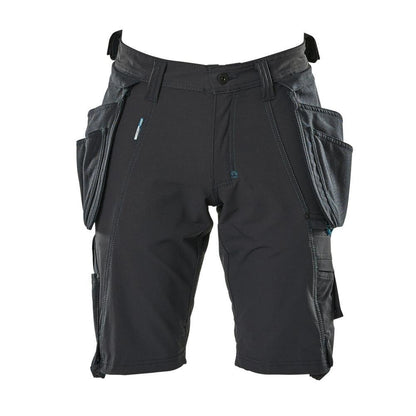 Shorts, afneembare hangende zakken, stretch werkbroek, zwartblauw
