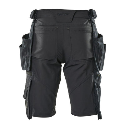 Shorts, afneembare hangende zakken, stretch werkbroek, zwartblauw