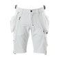 Shorts, afneembare hangende zakken, stretch werkbroek, wit