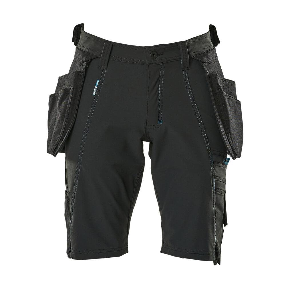 Shorts, afneembare hangende zakken, stretch werkbroek, zwart
