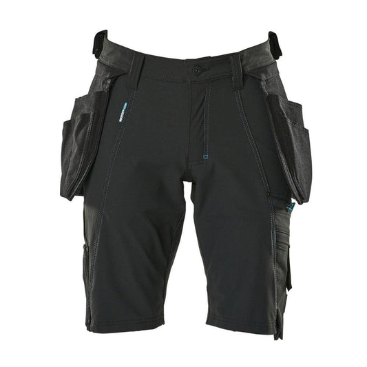Shorts, afneembare hangende zakken, stretch werkbroek, zwart