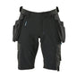 Shorts, afneembare hangende zakken, stretch werkbroek, zwart