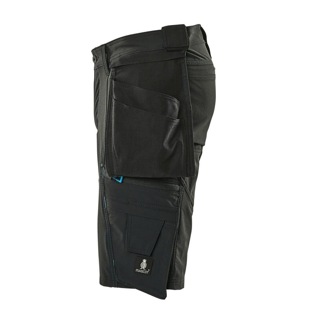 Shorts, afneembare hangende zakken, stretch werkbroek, zwart