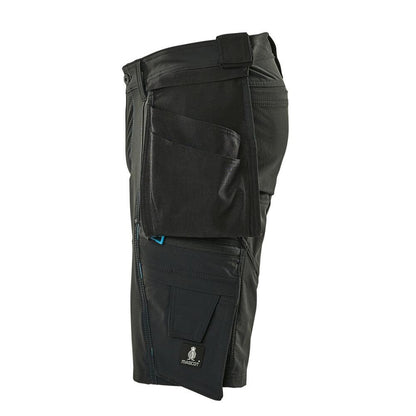 Shorts, afneembare hangende zakken, stretch werkbroek, zwart