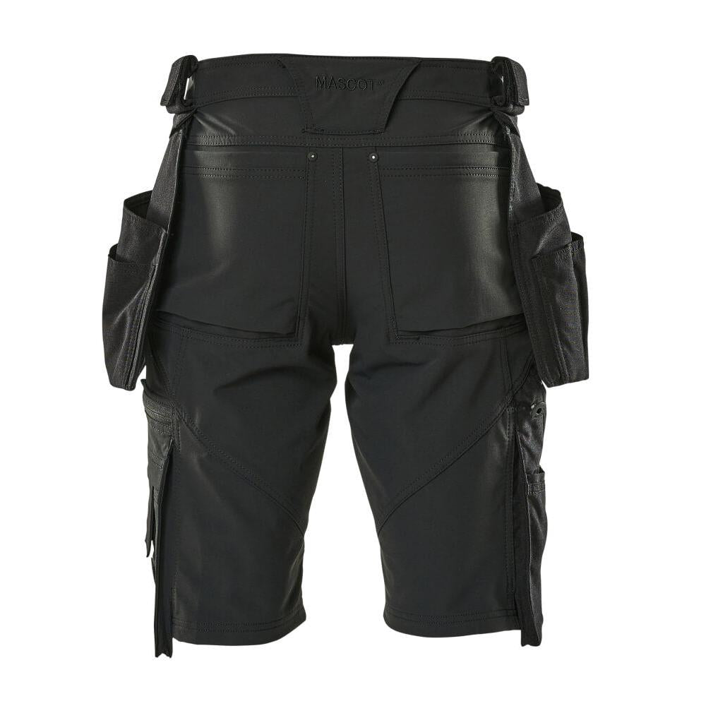Shorts, afneembare hangende zakken, stretch werkbroek, zwart