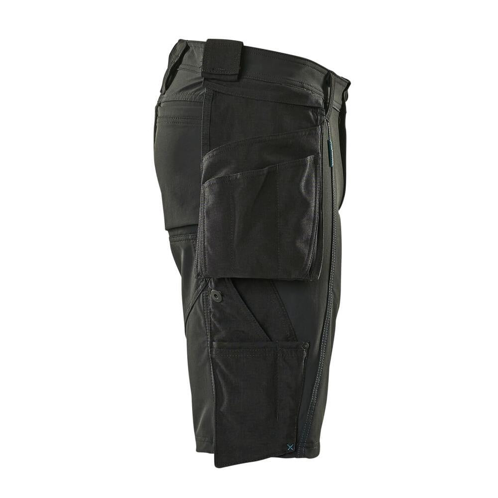 Shorts, afneembare hangende zakken, stretch werkbroek, zwart