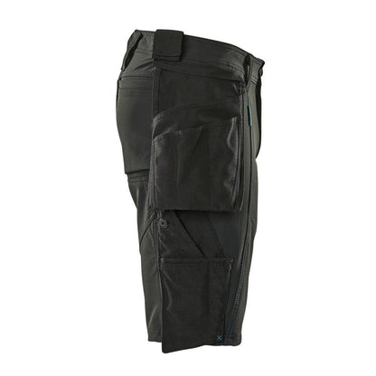 Shorts, afneembare hangende zakken, stretch werkbroek, zwart