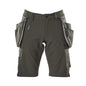 Shorts, afneembare hangende zakken, stretch werkbroek, donker antraciet