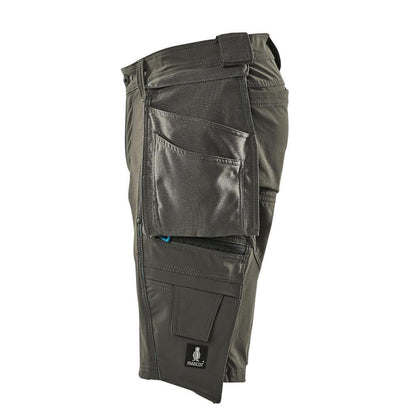Shorts, afneembare hangende zakken, stretch werkbroek, donker antraciet