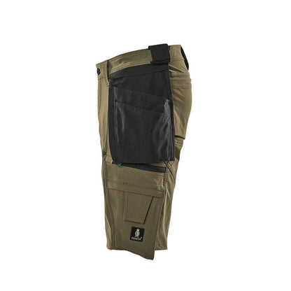Shorts, afneembare hangende zakken, stretch werkbroek, mosgroen