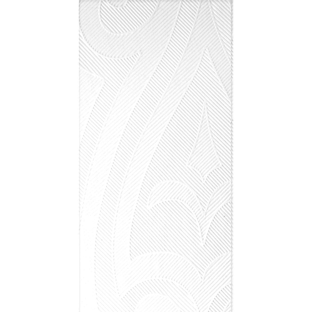 Close-up van een witte servet Elegance Servetten 48x48 cm van Duni GmbH met een gestanst geometrisch Lily-design - ideaal voor tafeldecoratie. De verpakking bevat 40 servetten.