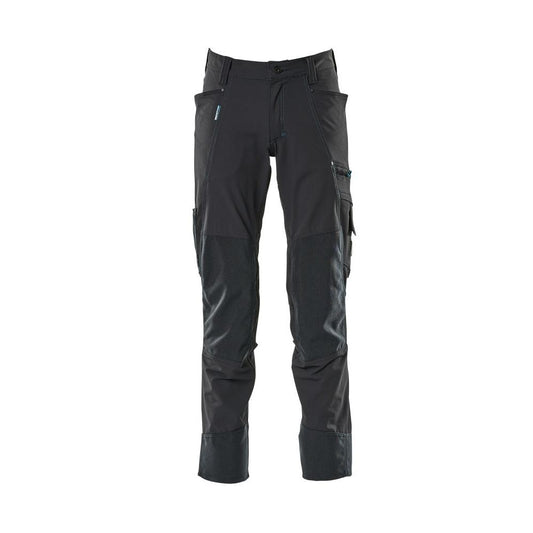 Broek met kniezakken, stretch, lichte broek, zwartblauw