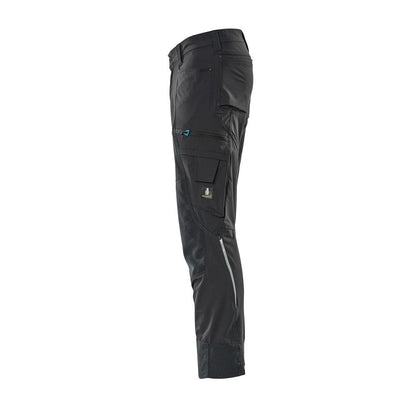 Broek met kniezakken, stretch, lichte broek, zwartblauw
