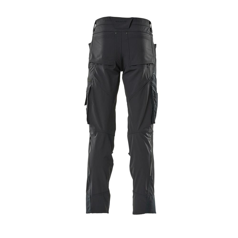 Broek met kniezakken, stretch, lichte broek, zwartblauw