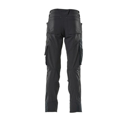 Broek met kniezakken, stretch, lichte broek, zwartblauw