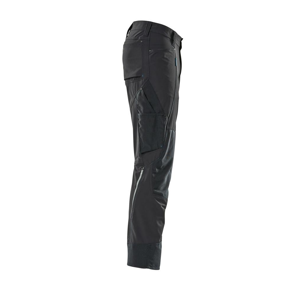 Broek met kniezakken, stretch, lichte broek, zwartblauw