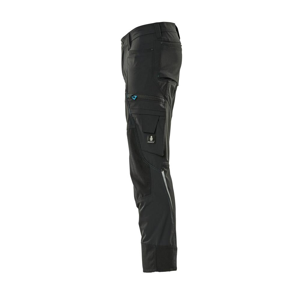 Broek met kniezakken, stretch, lichtgewicht broek, zwart