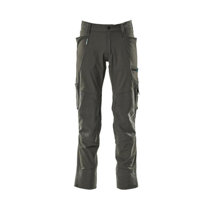 Broek met kniezakken, stretch, lichte broek, donker antraciet