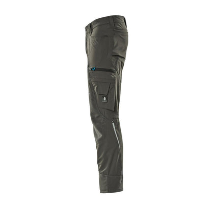 Broek met kniezakken, stretch, lichte broek, donker antraciet