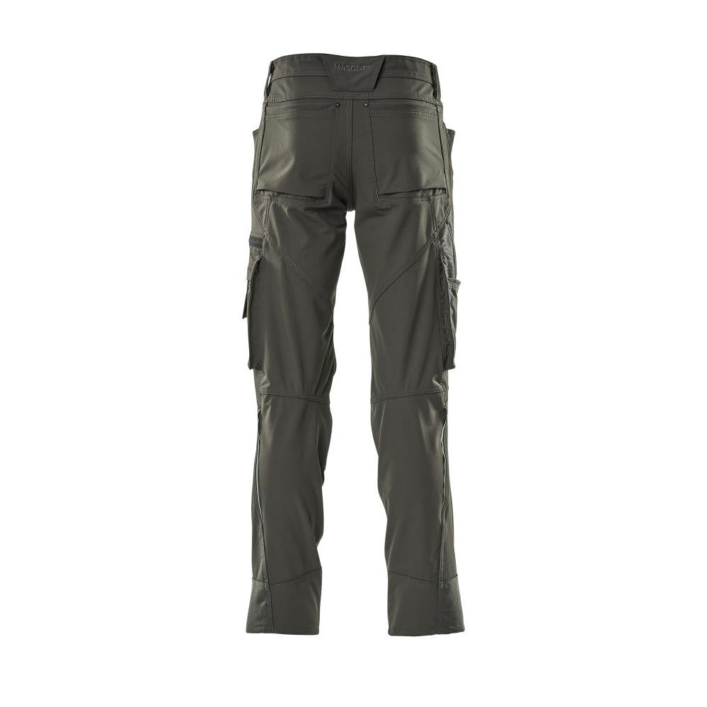 Broek met kniezakken, stretch, lichte broek, donker antraciet
