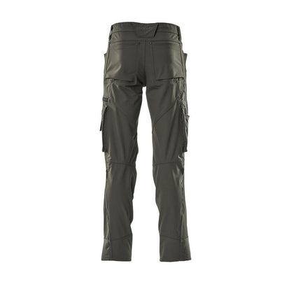 Broek met kniezakken, stretch, lichte broek, donker antraciet