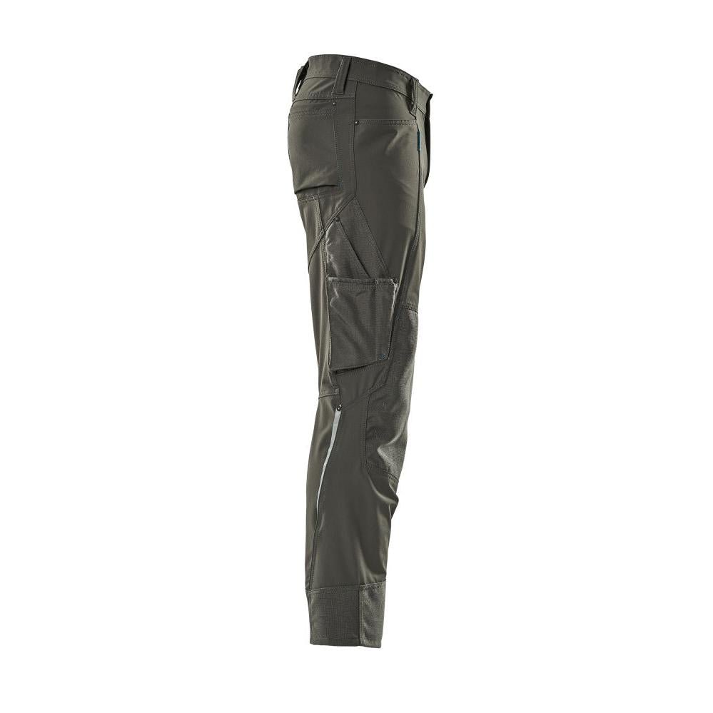 Broek met kniezakken, stretch, lichte broek, donker antraciet