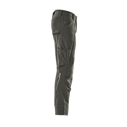 Broek met kniezakken, stretch, lichte broek, donker antraciet