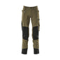 Broek met kniezakken, stretch, lichte broek, mosgroen