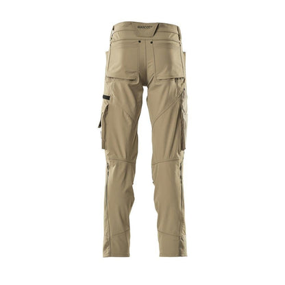 Broek met kniezakken, stretch, lichte broek, licht kaki