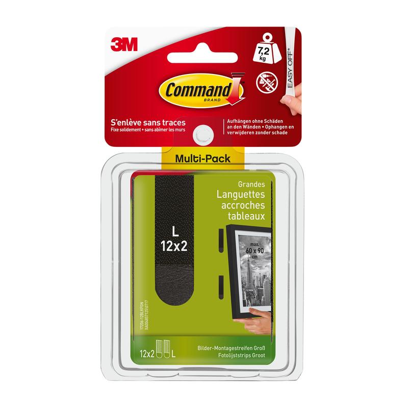 Command™ Picture Montagestrips L, groot, zwart, 17206BLK-12 | Pak (1 stuk)