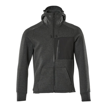 Sweatshirt met capuchon, sweatshirt met ritssluiting en capuchon, zwart gemêleerd/zwart