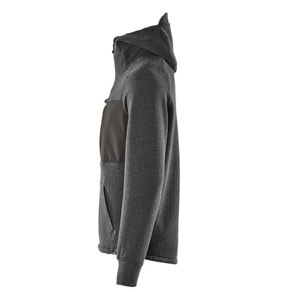 Sweatshirt met capuchon, sweatshirt met ritssluiting en capuchon, zwart gemêleerd/zwart